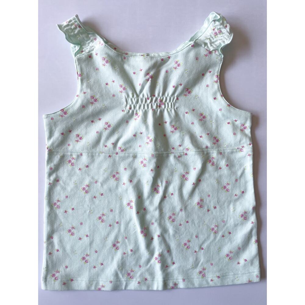 NWT Girl’s Jacadi Light Green Floral Cotton Tank Top Size 10